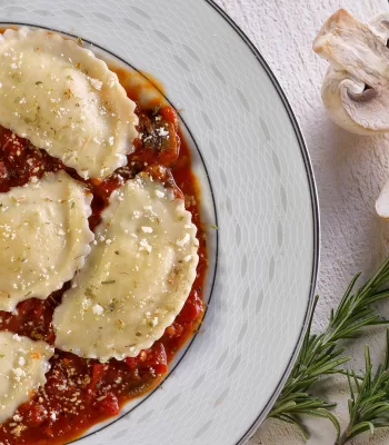 Mushroom and Rosemary-stuffed Ravioli Freshly frozen pasta